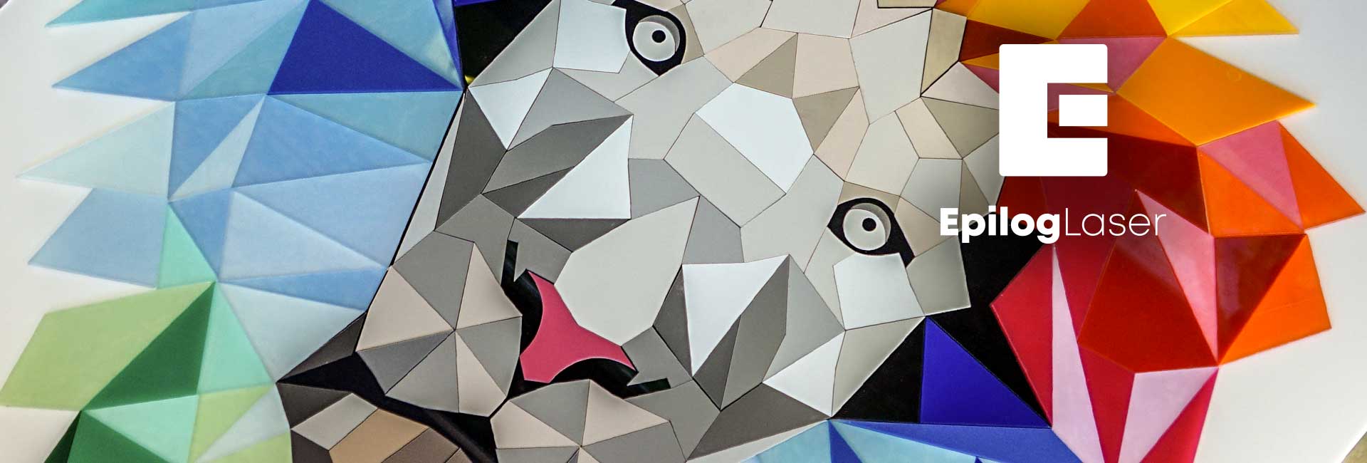 laser cut acrylic geometric lion artwork